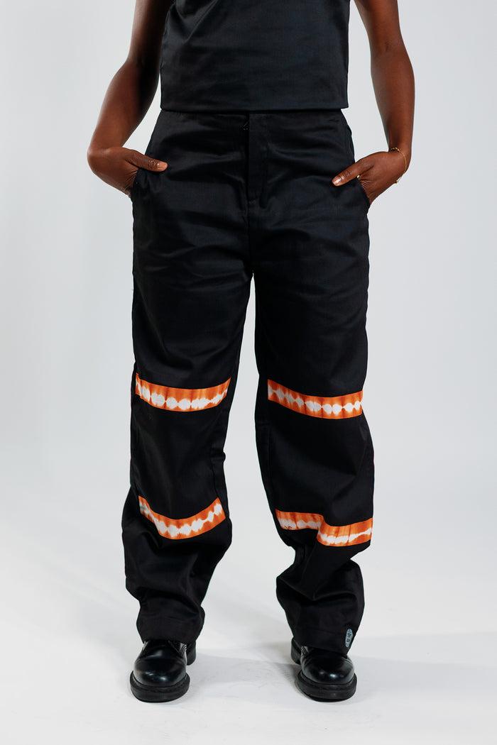 Loose Fit Cargo Trousers - Cargo Black / Orange