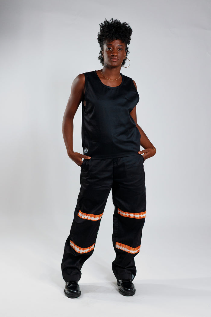 Loose Fit Cargo Trousers - Cargo Black / Orange
