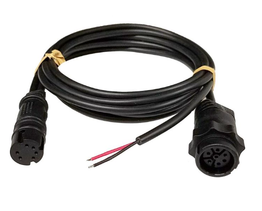 Lowrance 7-Pin Adapter Cable to HOOK² 4x & HOOK² 4x GPS 000-14070-001 with black durable wiring and connectors designed for marine electronics and fishing tackle use.
