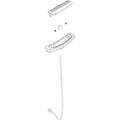 Exploded diagram of the Lowrance Ghost Pull Cable Kit 000-15280-002 showing individual components including the cable, housing parts, and connectors for marine electronics installation.