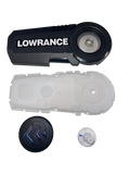 Lowrance Ghost X indicator Upgrade Kit PN:000-16508-001 featuring a black and clear plastic housing with circular components designed for fishing electronics and tackle integration.
