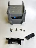 Lowrance Recon UI Cover Saltwater PN:000-16394-001 displayed with mounting hardware including screws and brackets on a white background, designed for marine electronics protection.