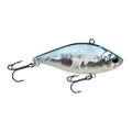 Lucky Craft LV-500 Lipless Crankbait fishing lure with a silver reflective scale pattern and two sharp treble hooks, designed for effective fishing tackle use.