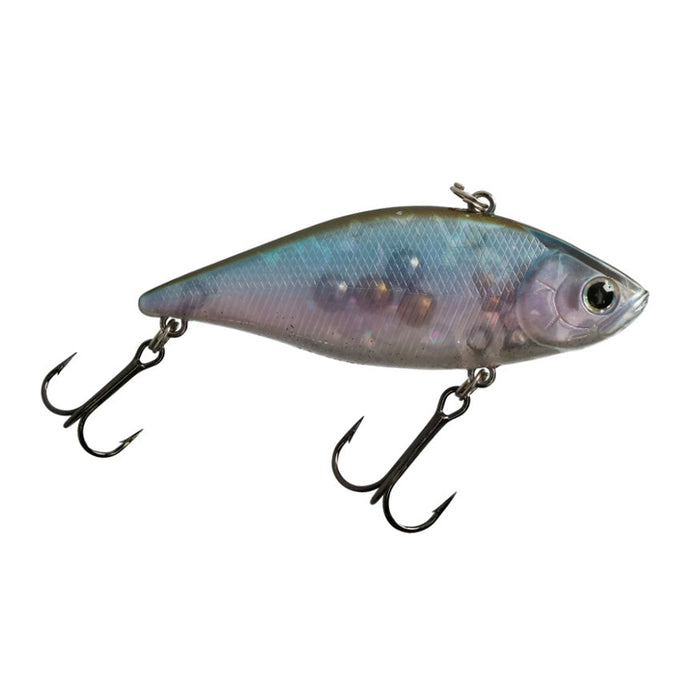 Lucky Craft LV-500 Lipless Crankbait fishing lure with realistic fish pattern, translucent body, and two sharp treble hooks designed for effective fishing tackle use.