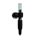 Lumenok Tip-Up Light compact black fishing light with a glowing green indicator and mounting clip for improved visibility on the ice