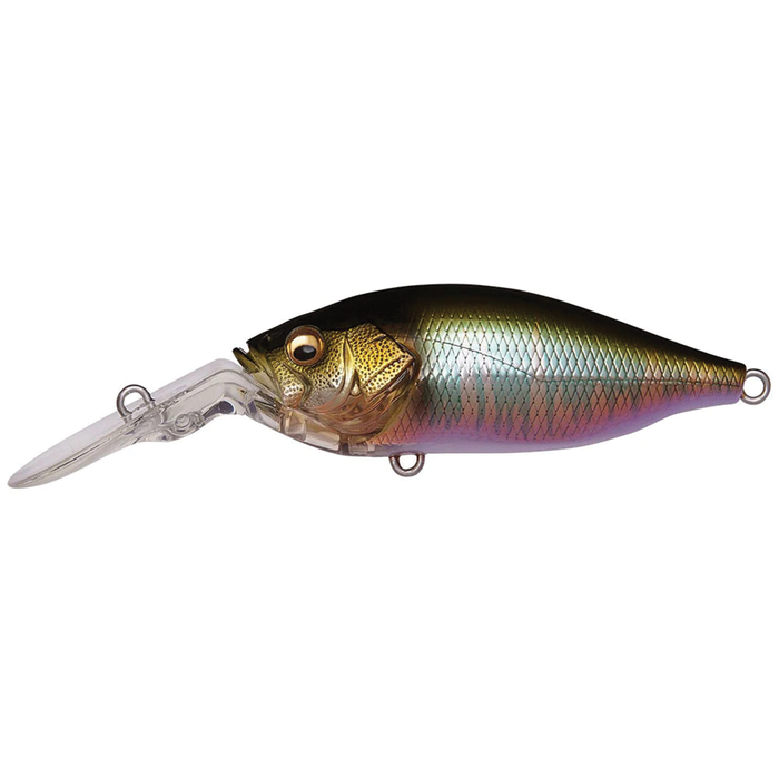 Megabass Deep-X 200 LBO fishing lure with realistic fish scale pattern, detailed eyes, and a clear plastic lip for deep diving, designed for musky and sport fishing.