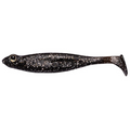 Megabass Hazedong Shad fishing lure in black with silver glitter, designed to imitate a small baitfish for effective freshwater fishing tackle.