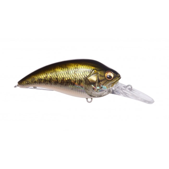 Megabass Super-Z Z2 fishing lure with a shiny green and gold scale pattern, clear plastic lip for diving action, and detailed eyes designed for freshwater fishing tackle.