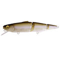 Megabass SuWitch segmented fishing lure with lifelike fish pattern in shades of brown and beige, designed for realistic swimming action in fishing tackle use.