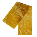 Two rectangular sheets of translucent amber-colored material with textured patterns representing the MFC Medallion Sheeting Gen 2 used for fishing tackle customization.