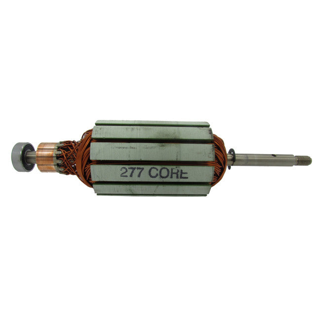 Minn Kota ARM ASY 12V 3.25 FW BB (N/A) P/N: 92-100-277 electric motor armature with copper windings and a steel shaft, designed for use in marine electronics and fishing tackle equipment.