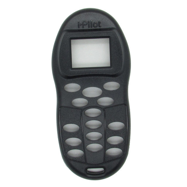 Minn Kota CASE TOP/LCD WINDOW ASY P/N: 2992550 is a black protective remote control cover with molded button outlines and a small rectangular LCD window for marine electronics use.