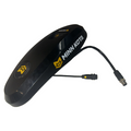Black Minn Kota CONTROLLER,ADV GPS NAV,TRV/UTX P/N: 2774103 fishing device with yellow logo and attached cable with connector for marine electronics use