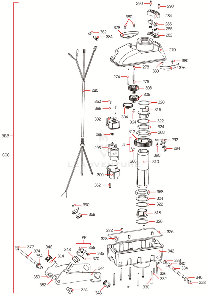 Detailed exploded diagram of Minn Kota PIN-LATCH, SS P/N: 2202626 showing all individual stainless steel components and assembly parts for fishing tackle maintenance and repair.