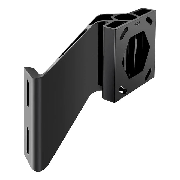 Minn Kota Raptor Stbd jack plate adaptor brkt 2/6 SKU:1810362 is a black metal mounting bracket designed for secure attachment in fishing tackle setups.