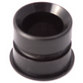Close-up of a black cylindrical component part with smooth surface and hollow center, identified as Minn Kota SPIKE ISOLATOR WIPER ASM,SERV. P/N: 2778825, used in fishing tackle or marine electronics.