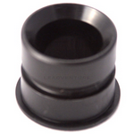 Close-up of a black cylindrical component part with smooth surface and hollow center, identified as Minn Kota SPIKE ISOLATOR WIPER ASM,SERV. P/N: 2778825, used in fishing tackle or marine electronics.