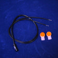 Minn Kota SWITCH-REED,MAGNETIC w/CONNECT P/N:2884019 fishing tackle component featuring a black cable with a magnetic reed switch and two small orange caps on a blue background.