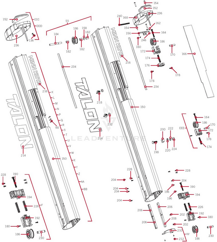 Detailed exploded diagram showing all components and assembly parts of Minn Kota TALON BT LED TOP CAP ASM, BLK P/N: 2994152, used for precise fishing tackle maintenance.