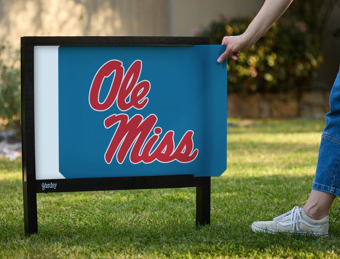 Mississippi Ole Miss Powder Blue Yardsy Sign - Interchangeable