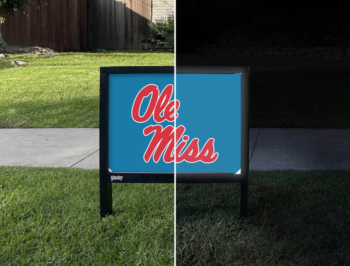 Mississippi Ole Miss Powder Blue Yardsy Sign - Day Night