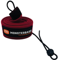 Red flak jacket rod cover with Monsterbass logo on a white background
