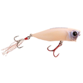 Monsterbass Mad Max fishing lure in pale beige with detailed eyes, two sharp treble hooks, and red accents designed for effective fishing tackle use.