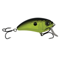 Monsterbass Super Freak fishing lure in green and black with detailed scale pattern, realistic eye, and two sharp treble hooks designed for effective fishing tackle use.