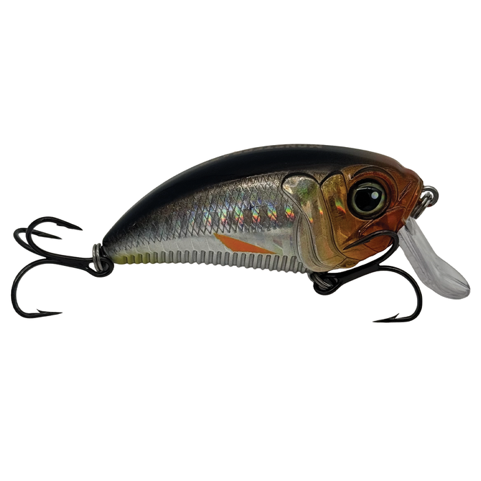 Monsterbass Super Freak fishing lure with realistic fish scale pattern, lifelike eye details, and dual sharp treble hooks designed for effective fishing tackle performance.