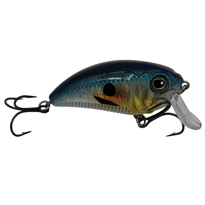 Monsterbass Super Freak fishing lure with detailed scale pattern, lifelike eye, and dual treble hooks designed for effective freshwater fishing tackle use.
