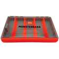 Monsterbass tackle box with Orange and gray design on a white background