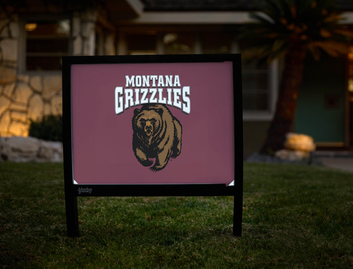Montana Grizzlies Bear Maroon Yardsy Sign - Hero