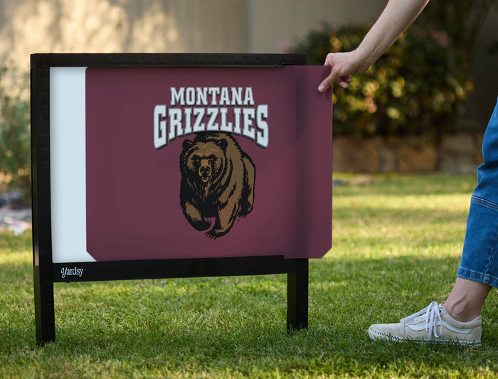 Montana Grizzlies Bear Maroon Yardsy Sign - Interchangeable