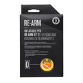 Black packaging box for Mustang Survival Re-Arm Kit O - 38g Hammar with Metal Handle, featuring a round yellow CO2 cartridge visible through a clear window.