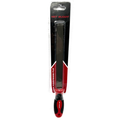 Net Buddy Hook File in black and red packaging, featuring a long, rectangular metal file with a black and red ergonomic handle designed for sharpening fishing hooks.