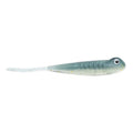 NetBait BaitFuel Infused The Drifter Minnow fishing lure in blue-gray with a soft, elongated body and realistic eye detail designed for effective fishing tackle use.