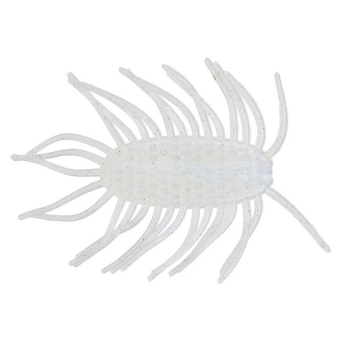 Netbaits Hextek Virus white soft fishing lure with a textured body and numerous flexible appendages for fishing tackle applications