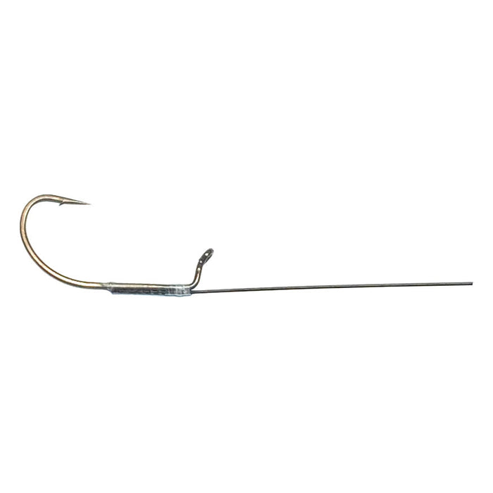 Nishine Lure Works DS Weed Guard Drop Shot Hook featuring a sharp curved hook, long wire drop shot stem, and integrated weed guard designed for fishing tackle use.