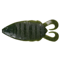 Nories Flip Kogill 3.6" soft fishing lure in green with black speckles, designed to imitate natural prey with twin curly tails for enhanced movement in water.