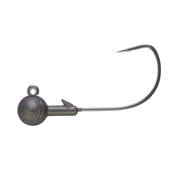Northland Tungsten Round Ball Wide Gap Jig featuring a round tungsten head with a hook designed for fishing tackle use, suitable for musky and ice fishing applications.