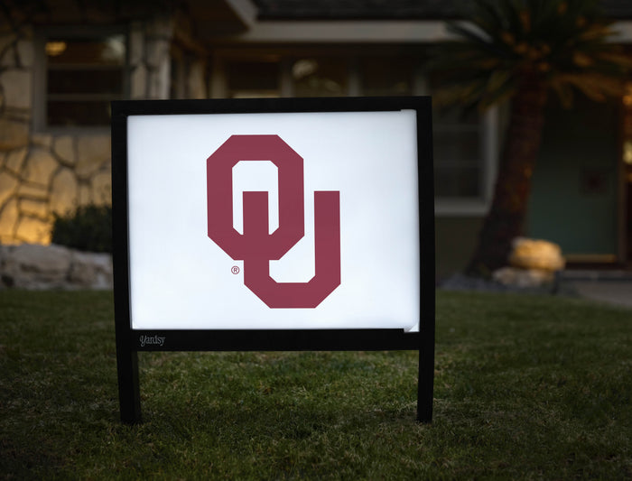 Oklahoma Athletics Mark White Yardsy Sign - Hero