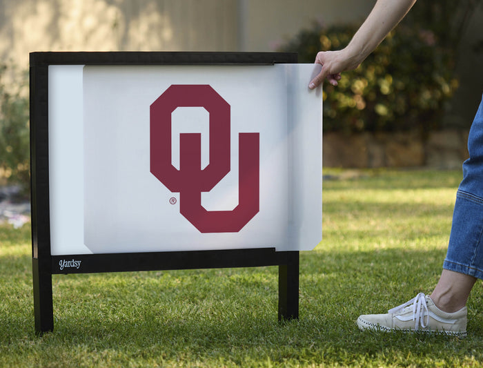 Oklahoma Athletics Mark White Yardsy Sign - Interchangeable