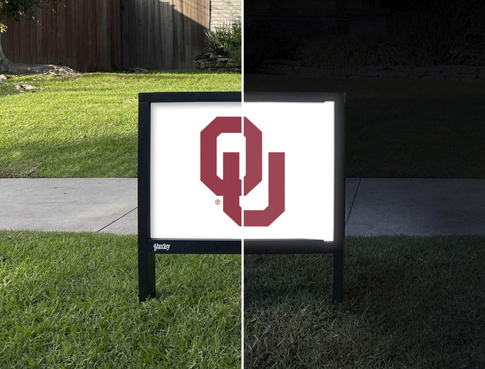 Oklahoma Athletics Mark White Yardsy Sign - Day Night