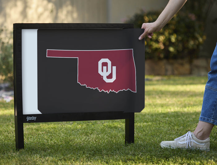 Oklahoma State Mark Black Yardsy Sign - Interchangeable