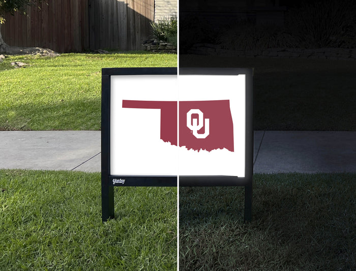 Oklahoma State Mark White Yardsy Sign - Day Night