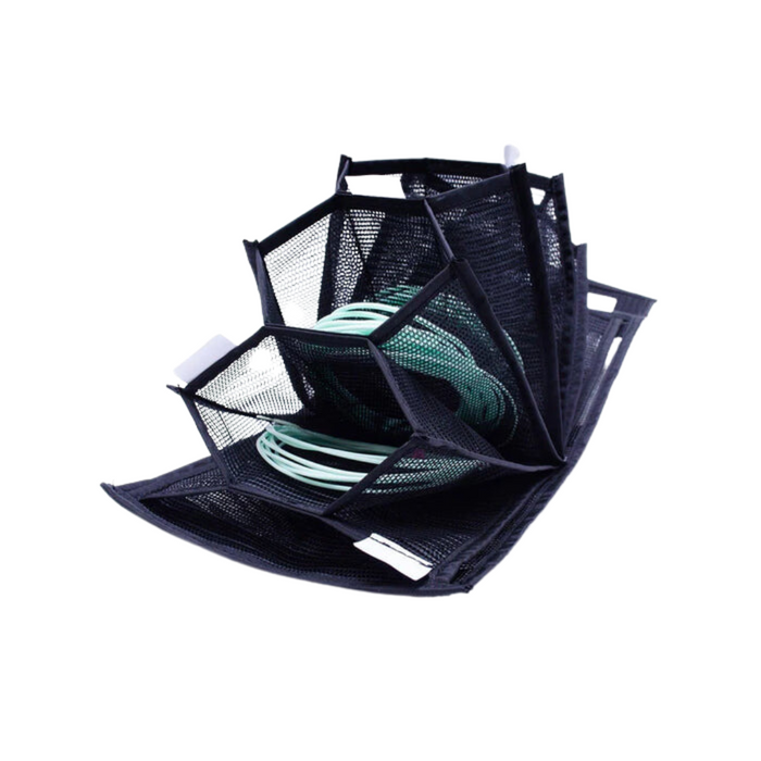 OPST Head Wallet featuring multiple black mesh compartments designed for organized storage of fishing tackle and fly fishing gear lines.