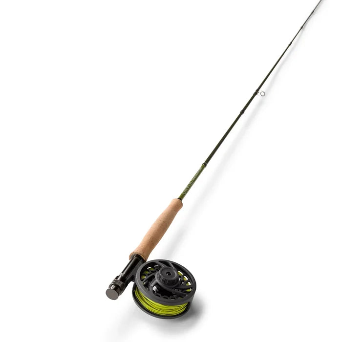 Fishing rod and reel set on a white background