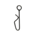 Owner Itte Snap, a small, sturdy metal fishing tackle clip with a looped end and bent wire hook design for secure attachment of fishing lures or gear.