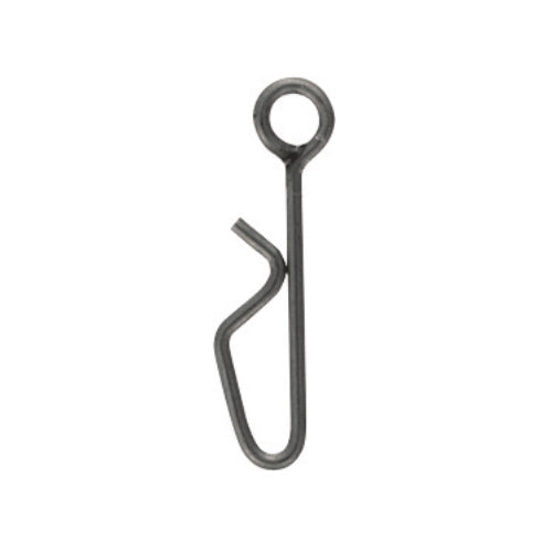 Owner Itte Snap, a small, sturdy metal fishing tackle clip with a looped end and bent wire hook design for secure attachment of fishing lures or gear.