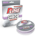 P-Line CX Premium Fluorocarbon Coated Line spool and packaging, clear fluorescent fishing tackle line designed for strength, low memory, and black light visibility.